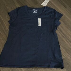 Beverly Hills Polo Club Navy V-Neck Short Sleeve Tee with Pocket